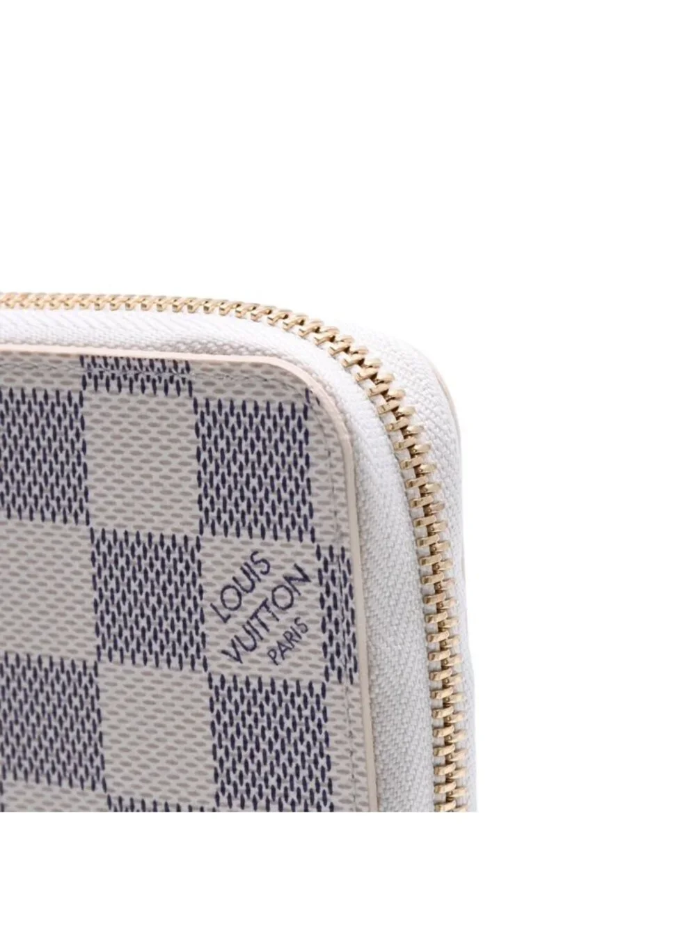 Louis Vuitton Damier Azur Zippy Wallet Ivory Black Round